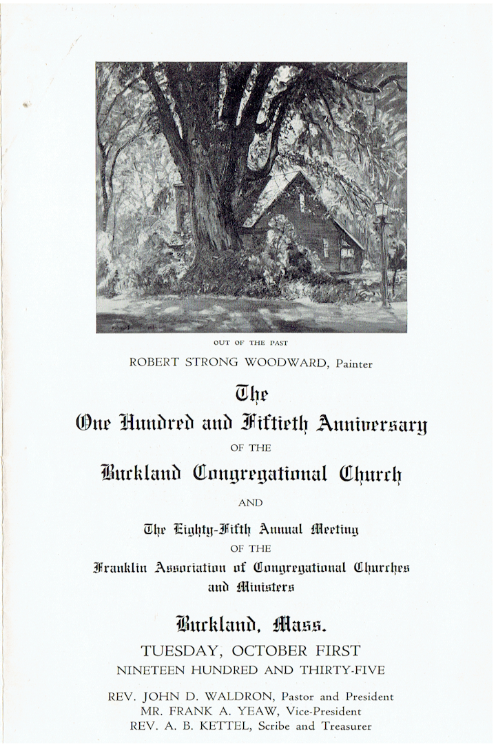 Buckland Congregational Church 150th Anniversary Program