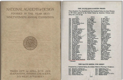 Catalog Cover and the list of prize winners