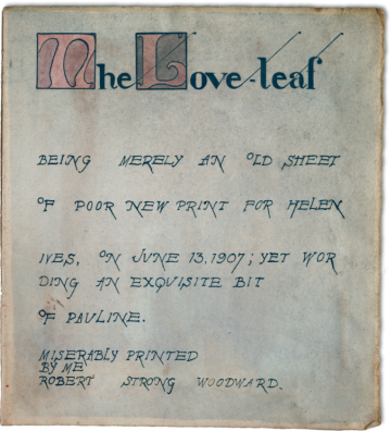 Inside Cover of The Love Leaf