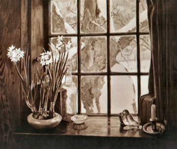  Waiting For Spring (Oil), Sepia