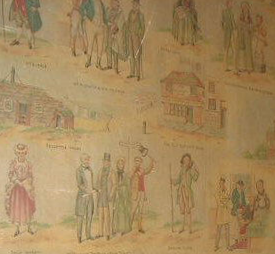 Photo of wall paper in the Woodward Dickens' Room