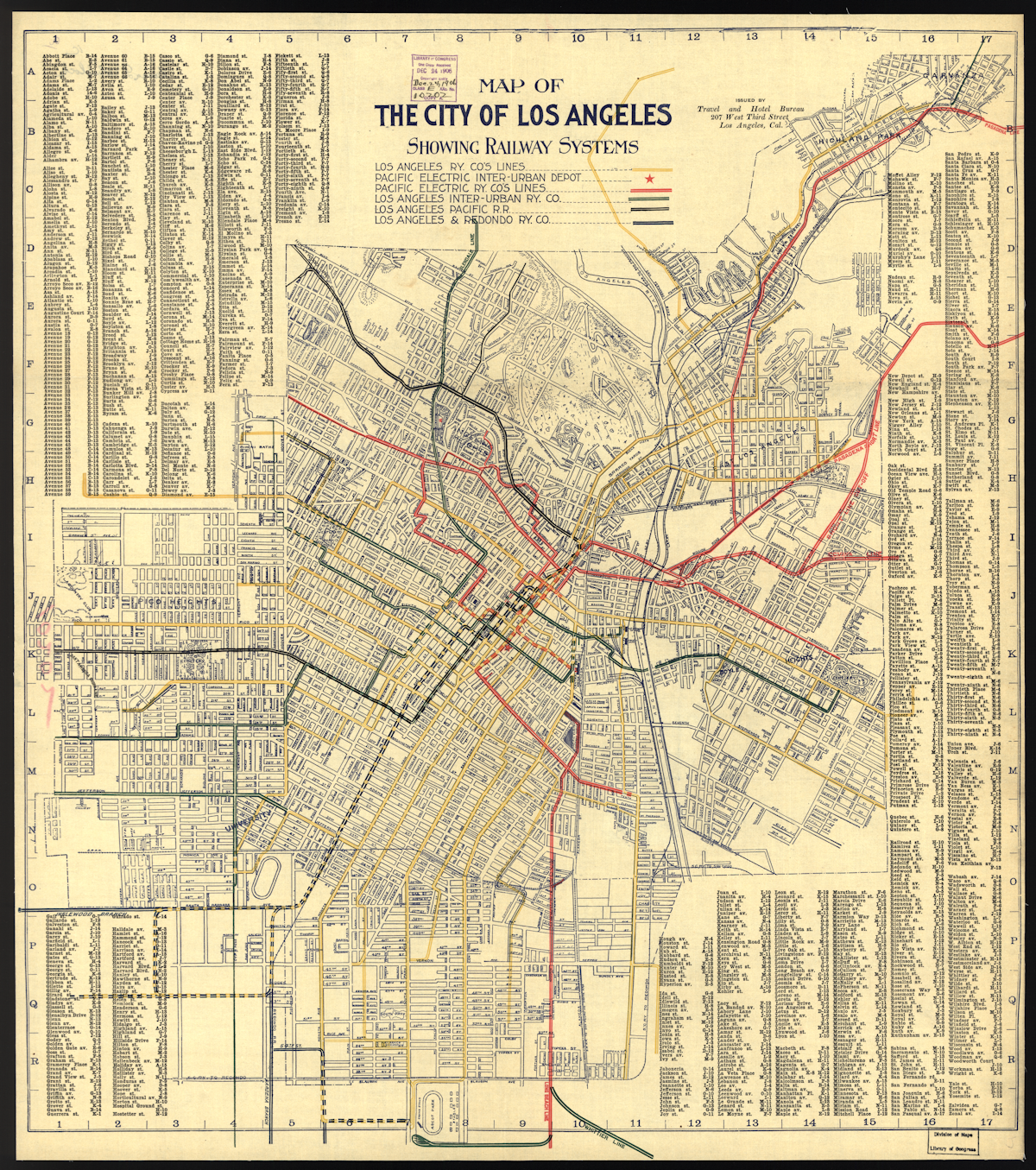1906 LA Map Showing Railway Systems