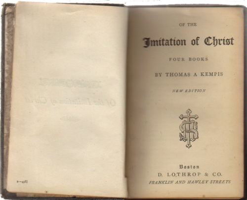  A book in RSW's collection by Thomas  Kempis. 