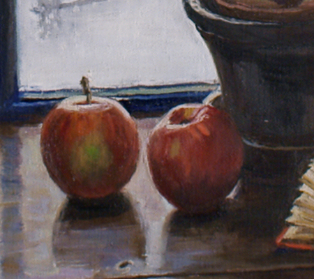 Closeup of apples in North Window 