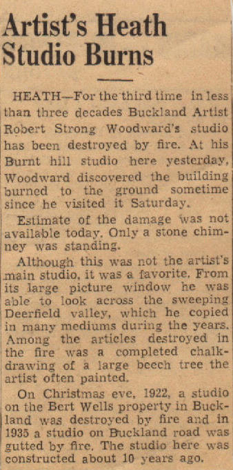 Clipping about Heath Studio Fire
