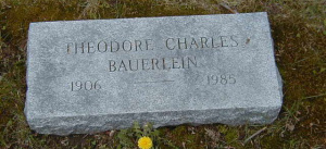 Memory stone of Dr. Theodore Bauerlein 
