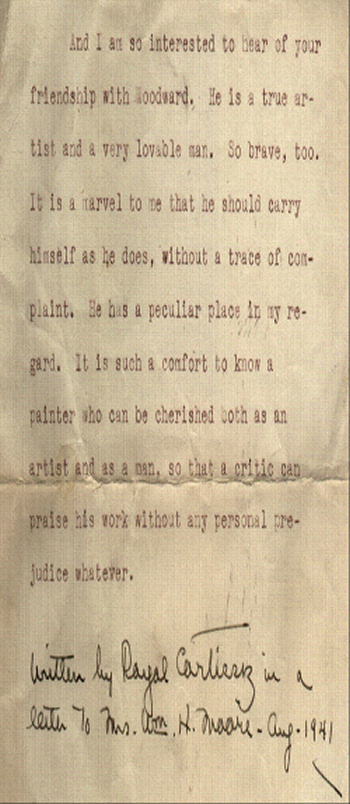 Letter from Royal Cortissoz to Ada Moore 