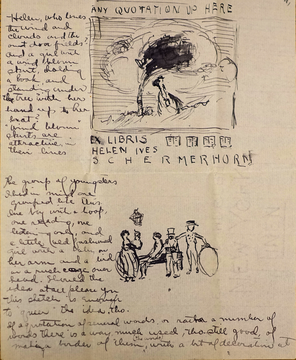 Second Page of the letter RSW ask Helen about a bookplate