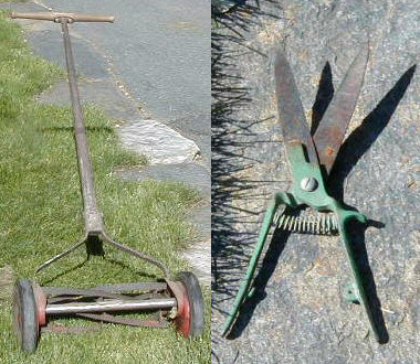  Current photo of original lawn mower and grass clipper I used to take care of the Woodward property. 