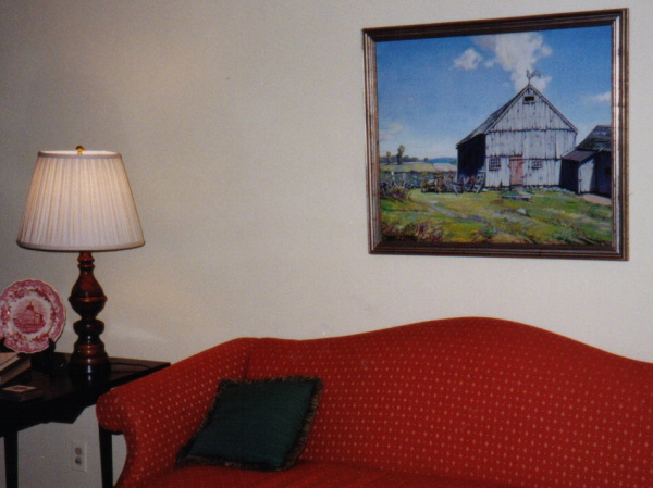  Passing a Barn at Noon displayed in the Naylor living room  