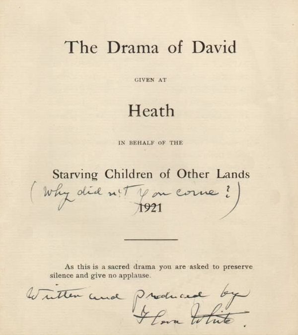 Program for Drama of David 