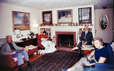 Robert Strong Woodward paintings hanging in the living room of F. E. Williams