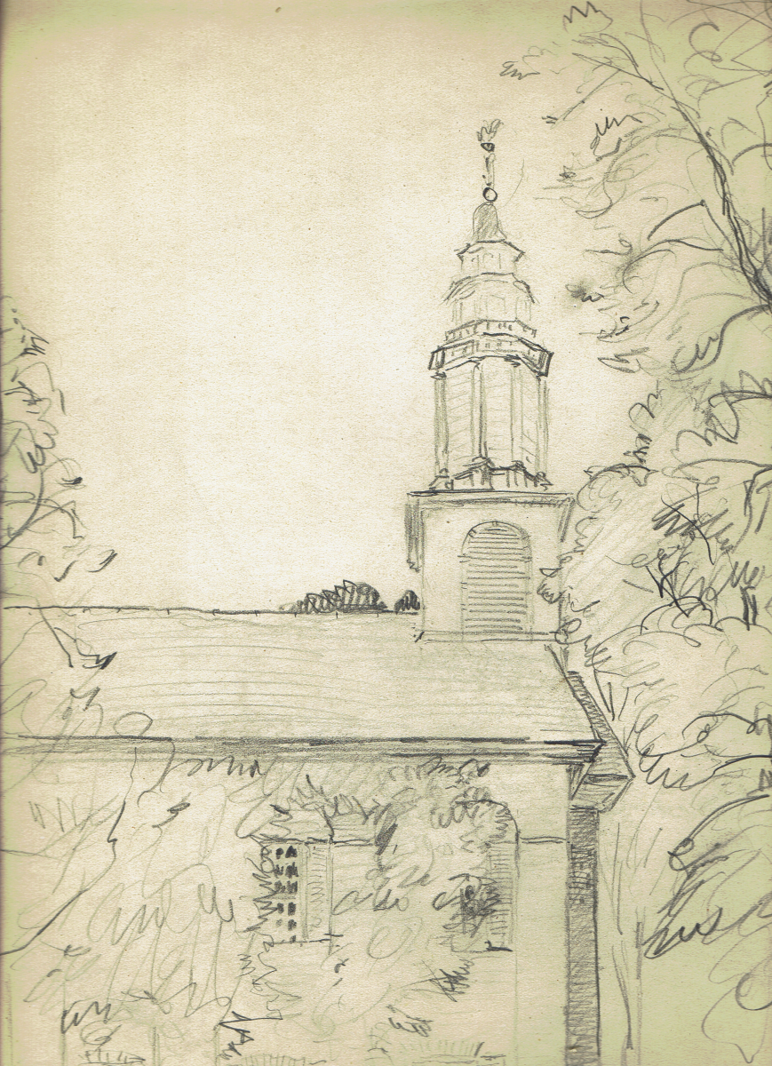 Sketchbook Drawing : Deerfield Church
