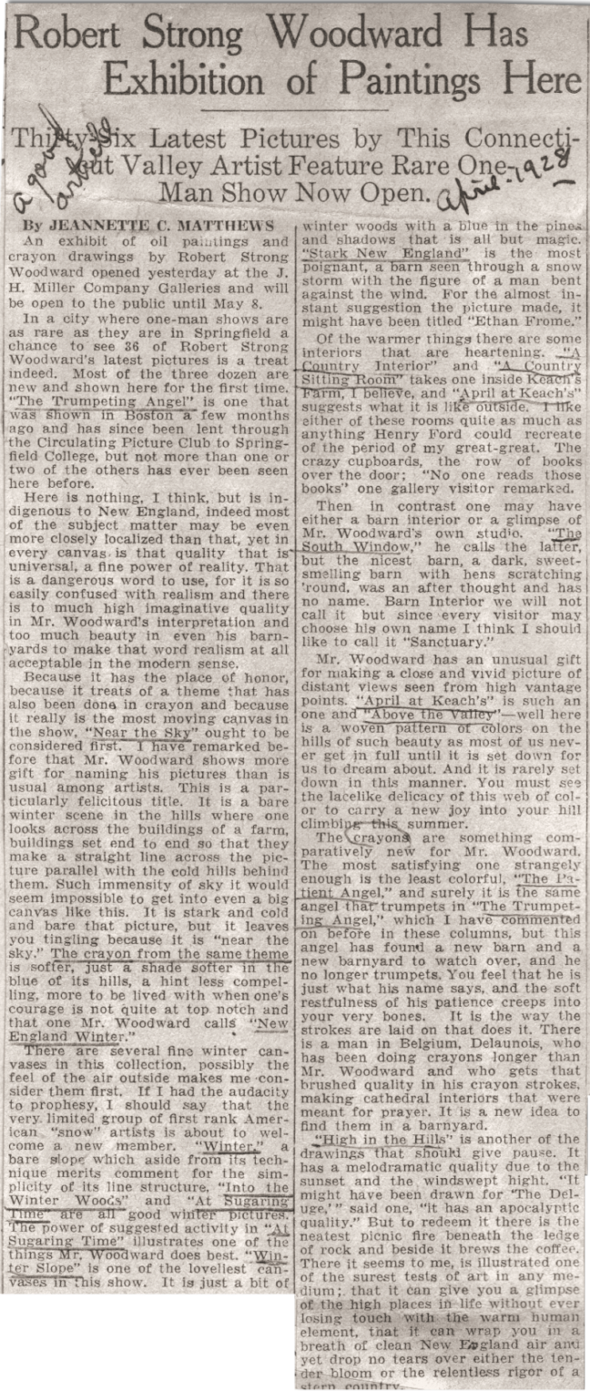 J.H. Miller Article April, 1928
