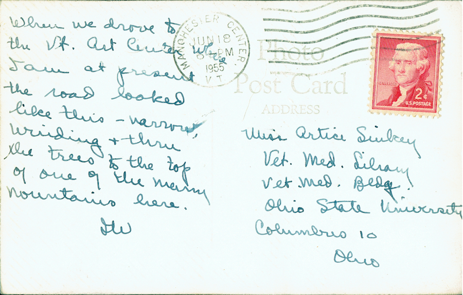 An image of the back of the postcard