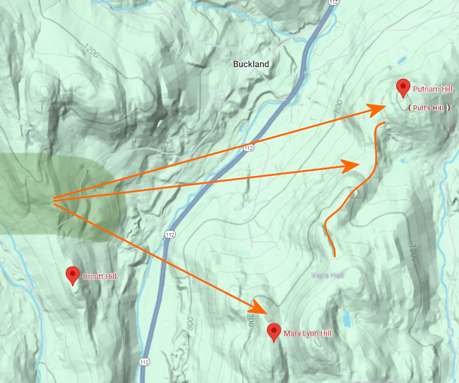 Topographical map of location