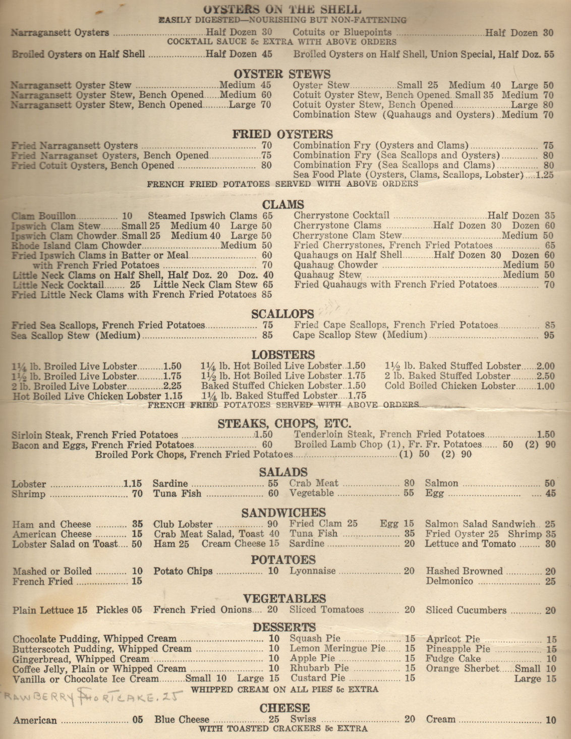 Oyster House Menu page 2 High Resolution