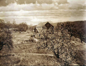 Back of the Village Sepia
