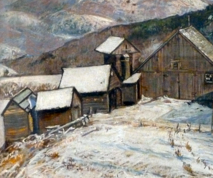 Winter Sketch barns