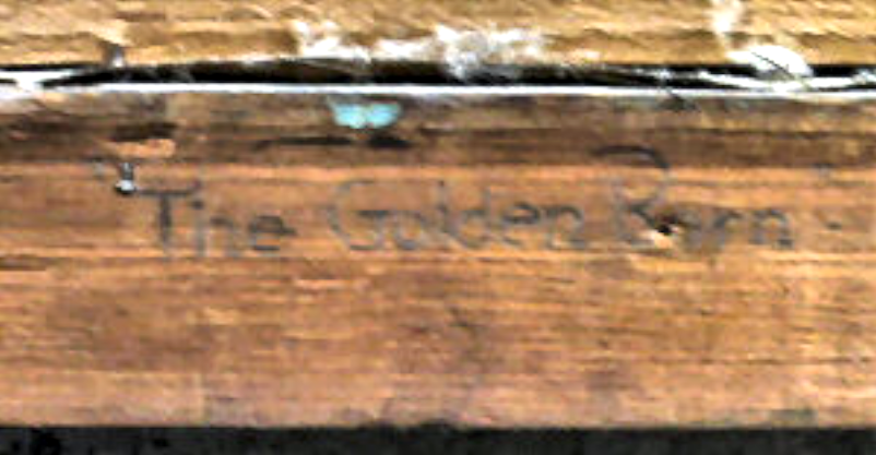 The artwork's title from the back of the frame.