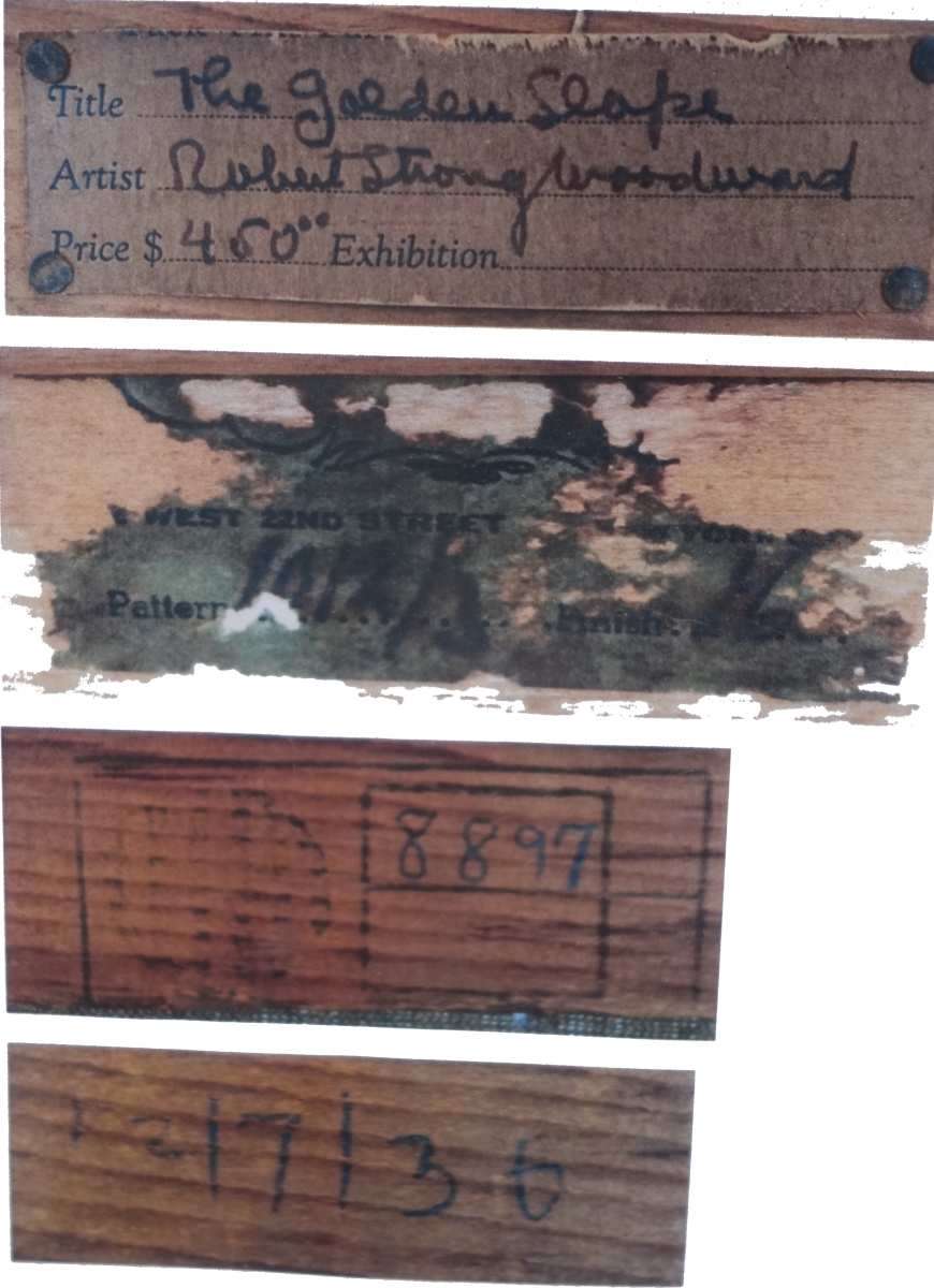 Labels found on the back stretcher