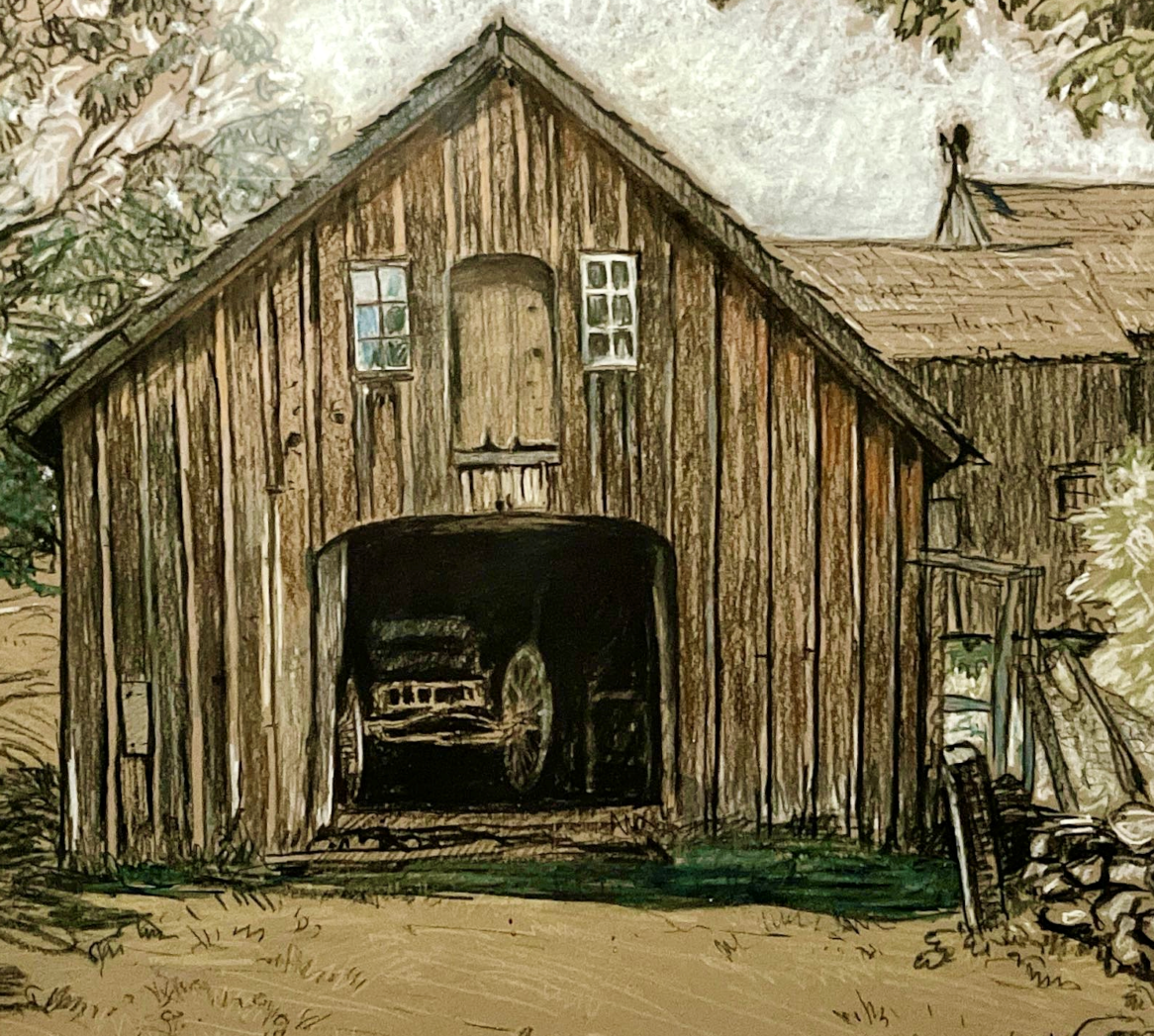 Close up of the barn from a different picture