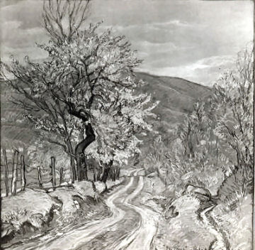 Photograph of the charcoal sketch