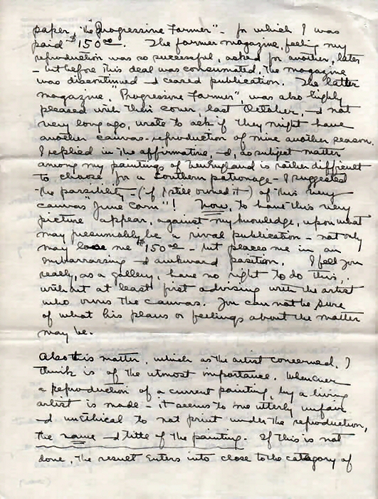Letter to Grand Central Galleries page 2