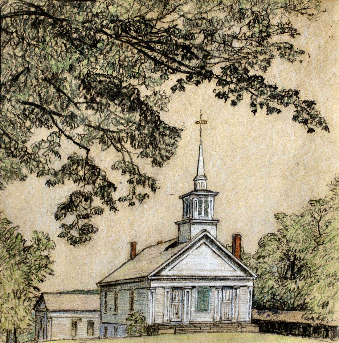 Mary Lyon Church, Crayon High Resolution
