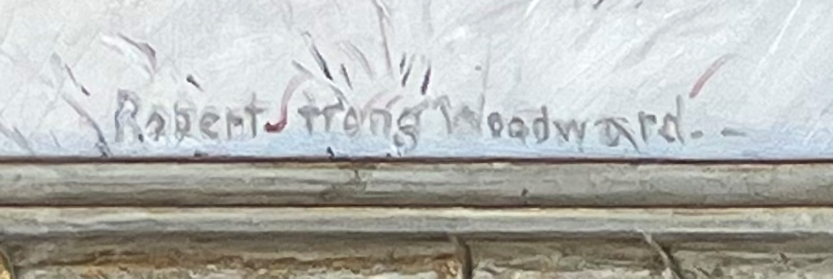 Woodward's signature from the canvas