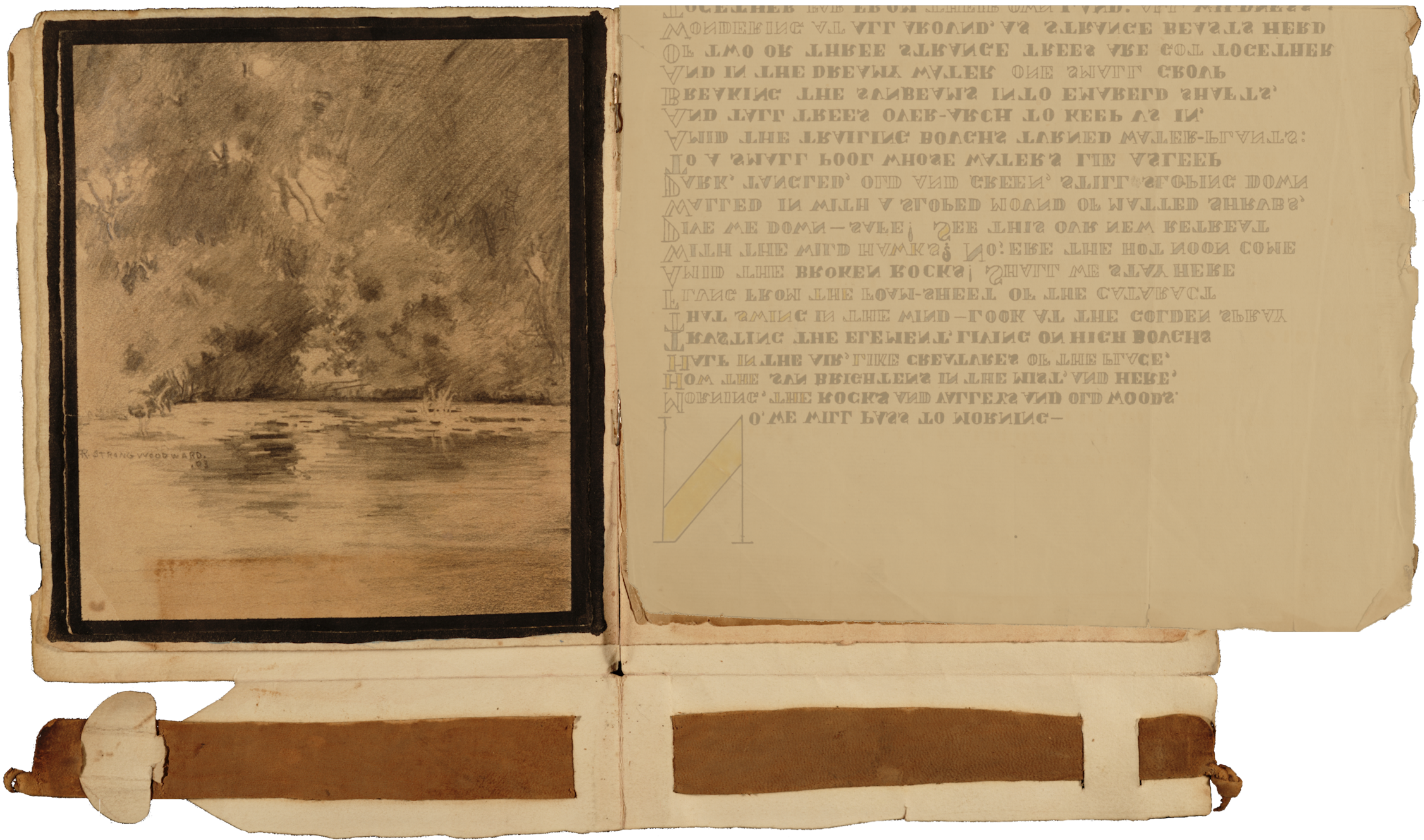 Love Leaf; artwork with poem folded over