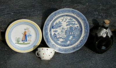 Quimper and Blue Willow dishes