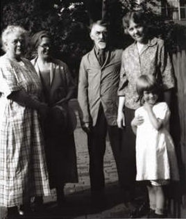 The Bridgman family circa 1925.  Mary S. Bridgman, Lucy W. Bridgman, Edwin B. Bridgman, and niece Mary Lillian Boggs
