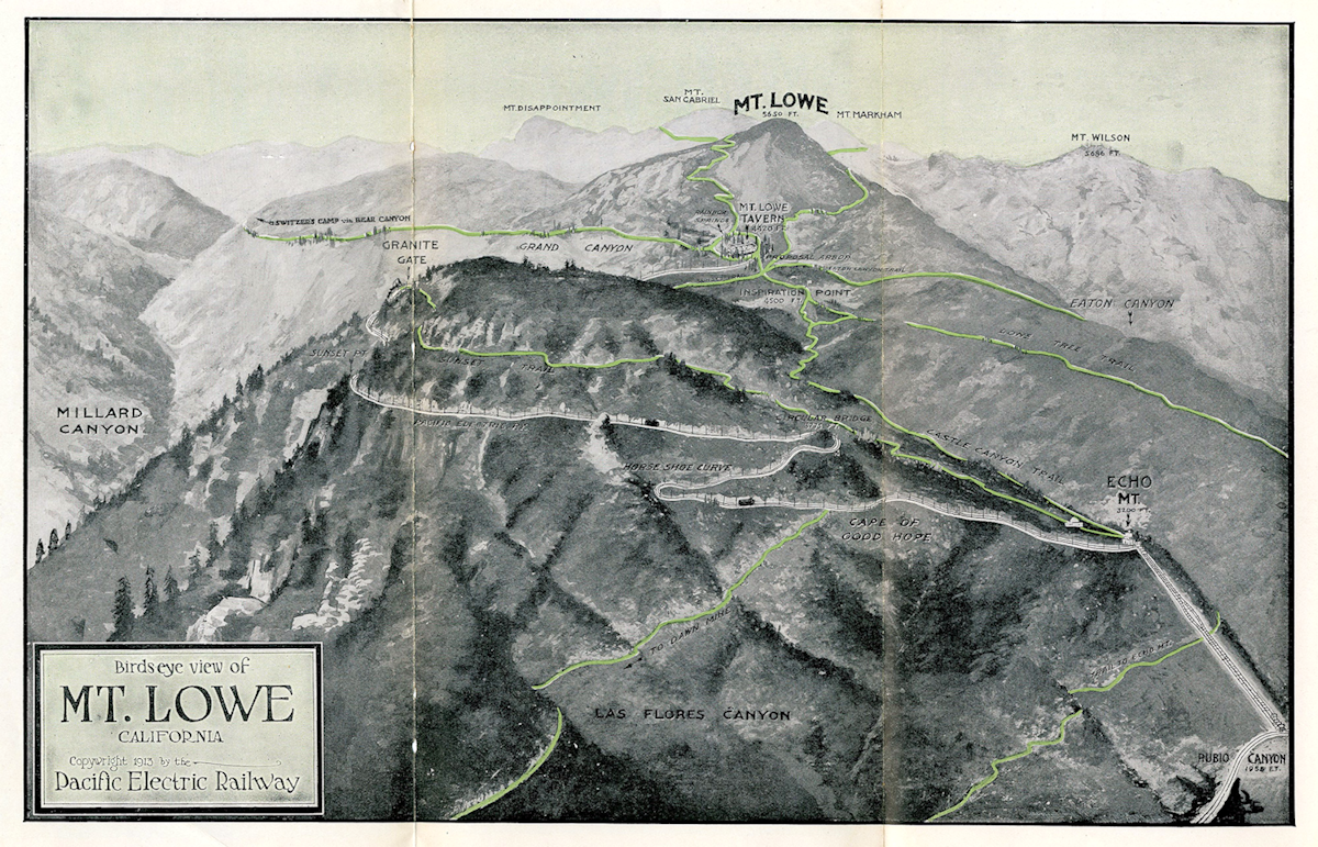 1913 Poster of Mount Lowe and Mount Wilson