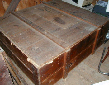 Finally here is one of the large wooden boxes in which the actual oil painting  or paintings selected would be wrapped and sent by freight to the prospective buyer. 