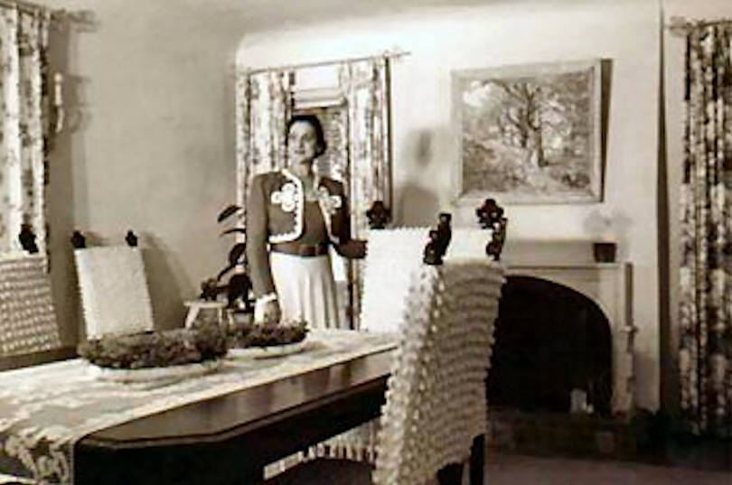 Beulah in her dinning room with 