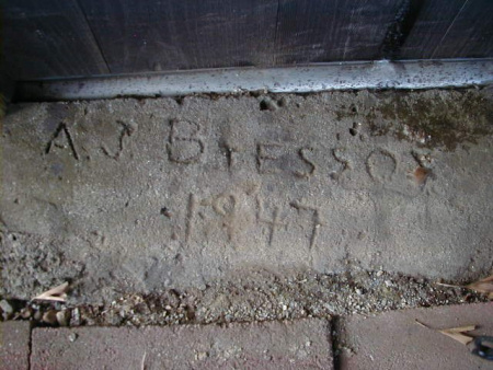 Arthur J. Bressor's name in concrete, 1947