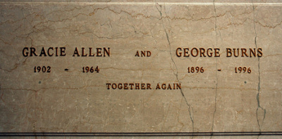 Grave marker for George Burns and Gracie Allen.