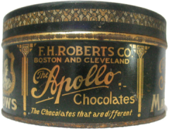 A tin from F. H. Roberts Chocolates