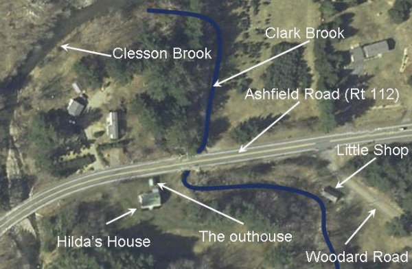  A map of the Clark Brook and Woodard Road area of Buckland 