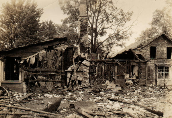  Hiram Woodward home and studio after the fire, 1934 