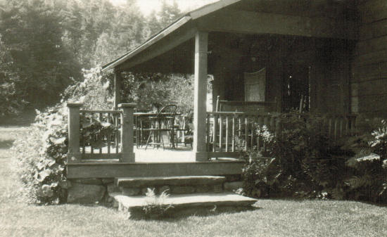  The porch of the studio showing twined grapevines.  