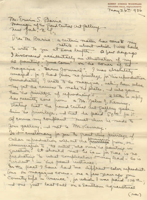 Page 1 of letter 