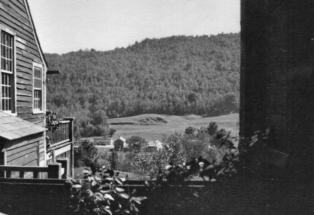 A photograph view of the valley and hills