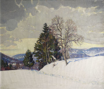 Winter: scene from studio window 25 x 30