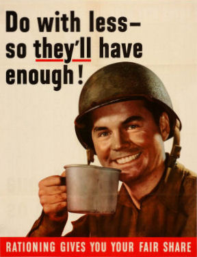  World War II era poster promoting Rationing 