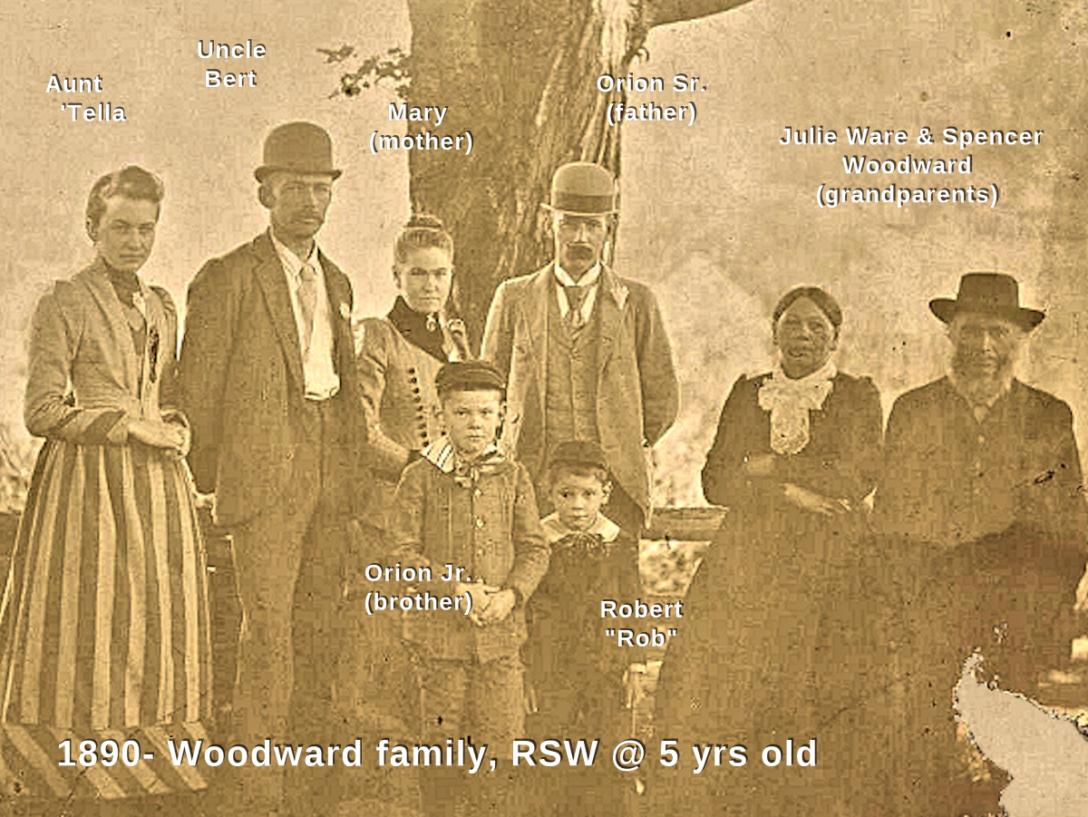 Five year old RSW with posing with his family the day before leaving for Tennessee